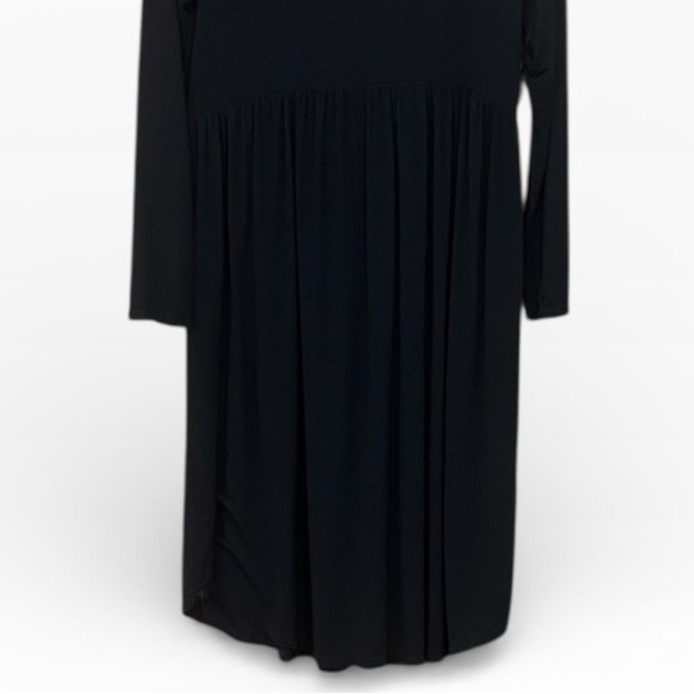 Jodifl Black Long Sleeve Jersey Knit Midi A-Line Dress Women’s Size Large - Picture 7 of 9